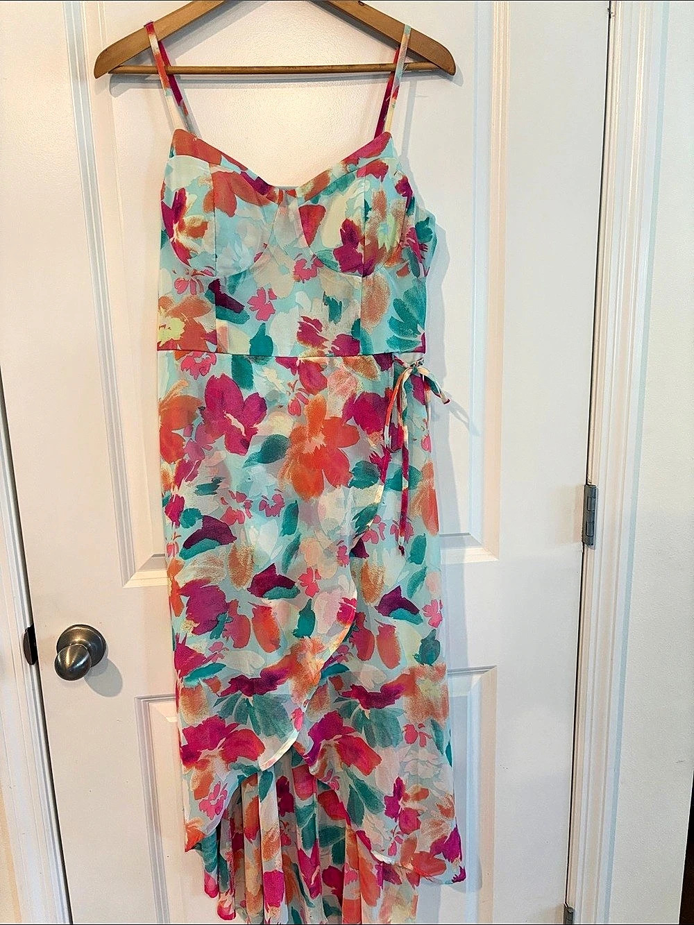 Lily Rose Dress in Green& Pink